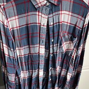 Lucky Brand Blue and Red Plaid Casual Shirt